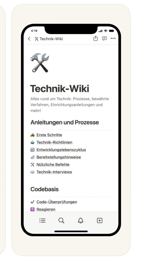 Screenshot Notion App – digitale Projektmanagement-Zentrale für Hausbau, Altbausanierung und DIY-Projekte