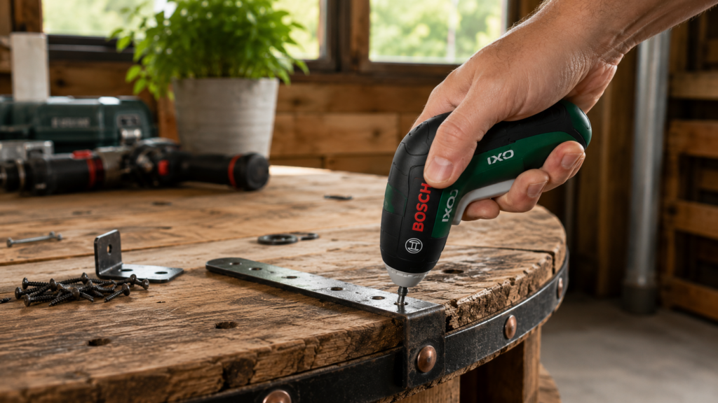Bosch IXO 7 Mini-Akkuschrauber im Einsatz bei einem Upcycling-Projekt