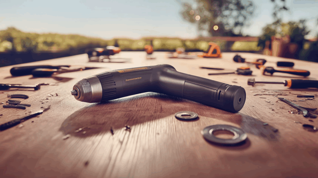 Mini-Akkuschrauber im Einsatz – präzises Schrauben an Möbeln/engen Stellen mit Bit-Halter und LED-Licht.